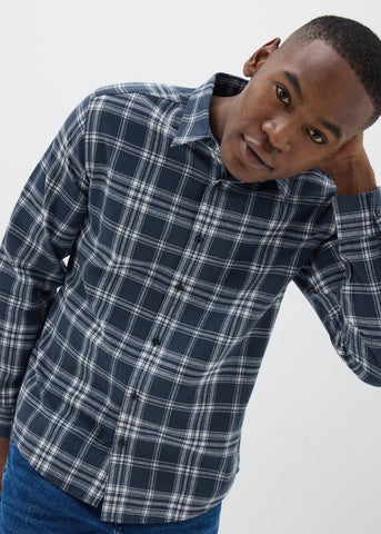 Blue Check Brushed Shirt  M437715