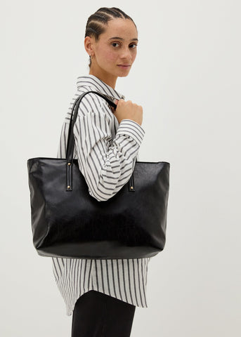 SOFT PU ?15 TOTE BLACK F442012