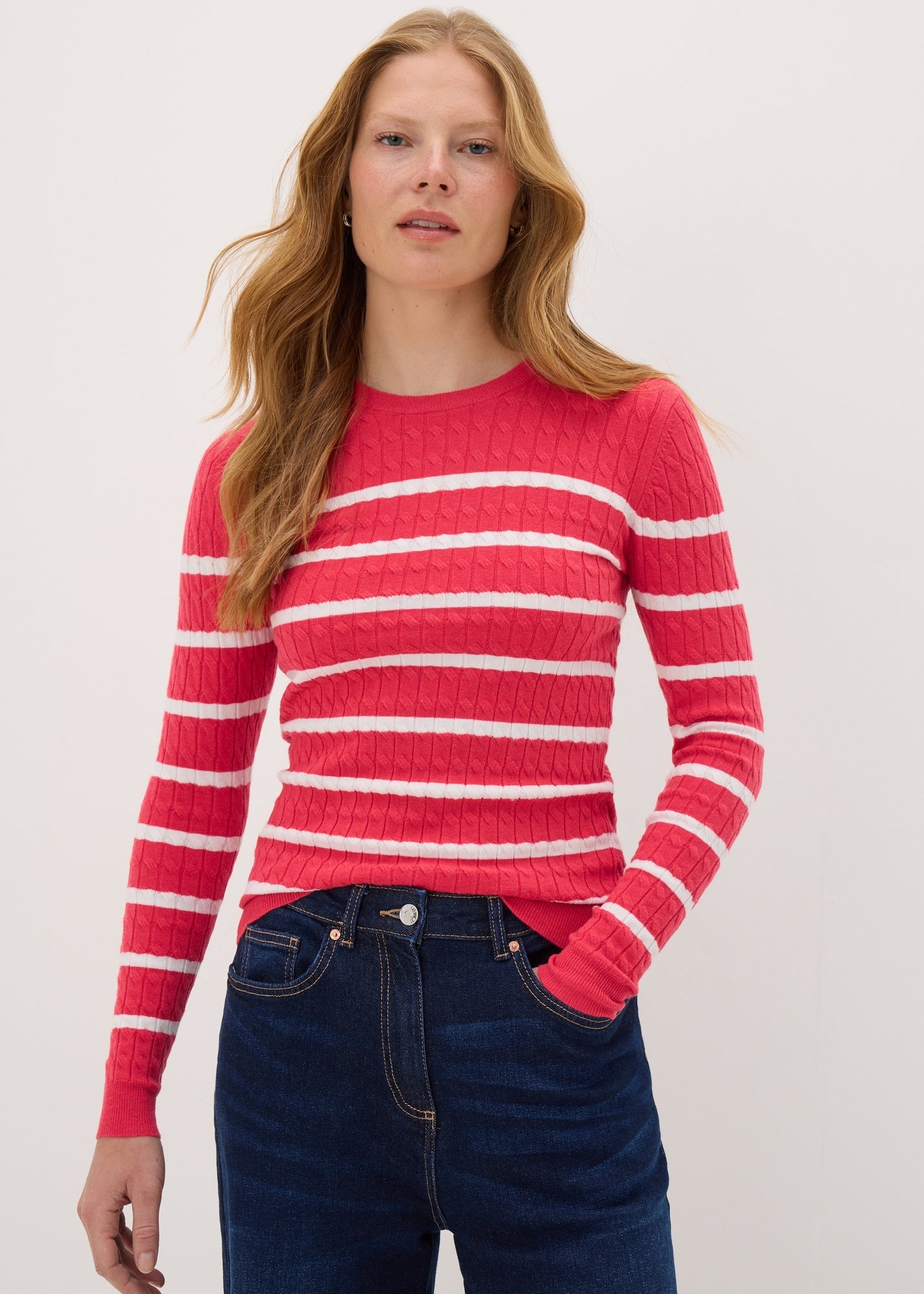 Coral Baby Cable Stripe Jumper  F275710