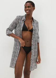 Black Printed Beach Shirt  F513475