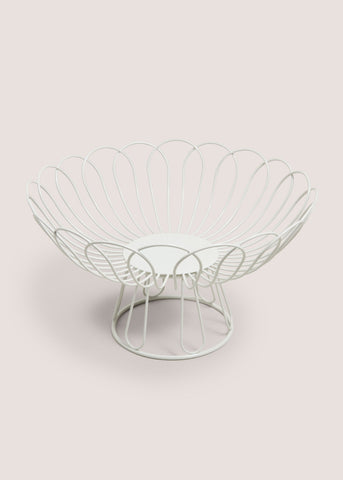 Cream Scalloped Wire Bowl M485618