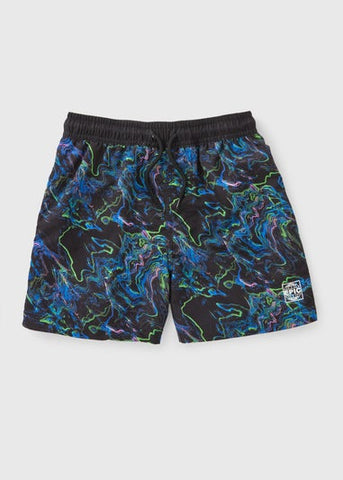 BLACK SWIRL SWIMSHORT B090817