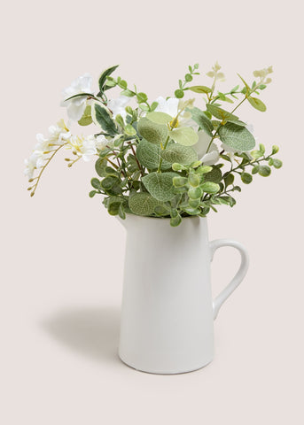 WHT FLOWERS WHT JUG M698986