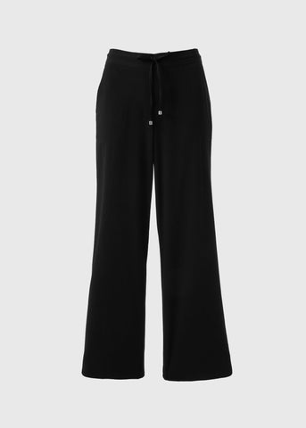 Black Wide Leg Drawstring Trousers  F513541
