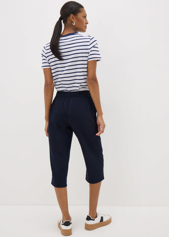 Navy Cropped Trousers  F513544