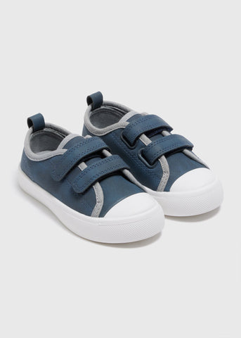 Boys Navy Double Strap Trainers (Younger 4-12)  C303941