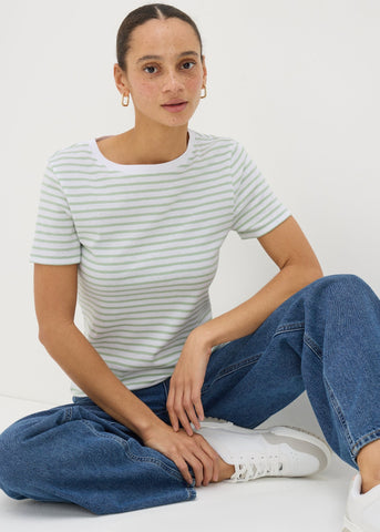 SS FITTED TEE PRINT STRIPE F467572