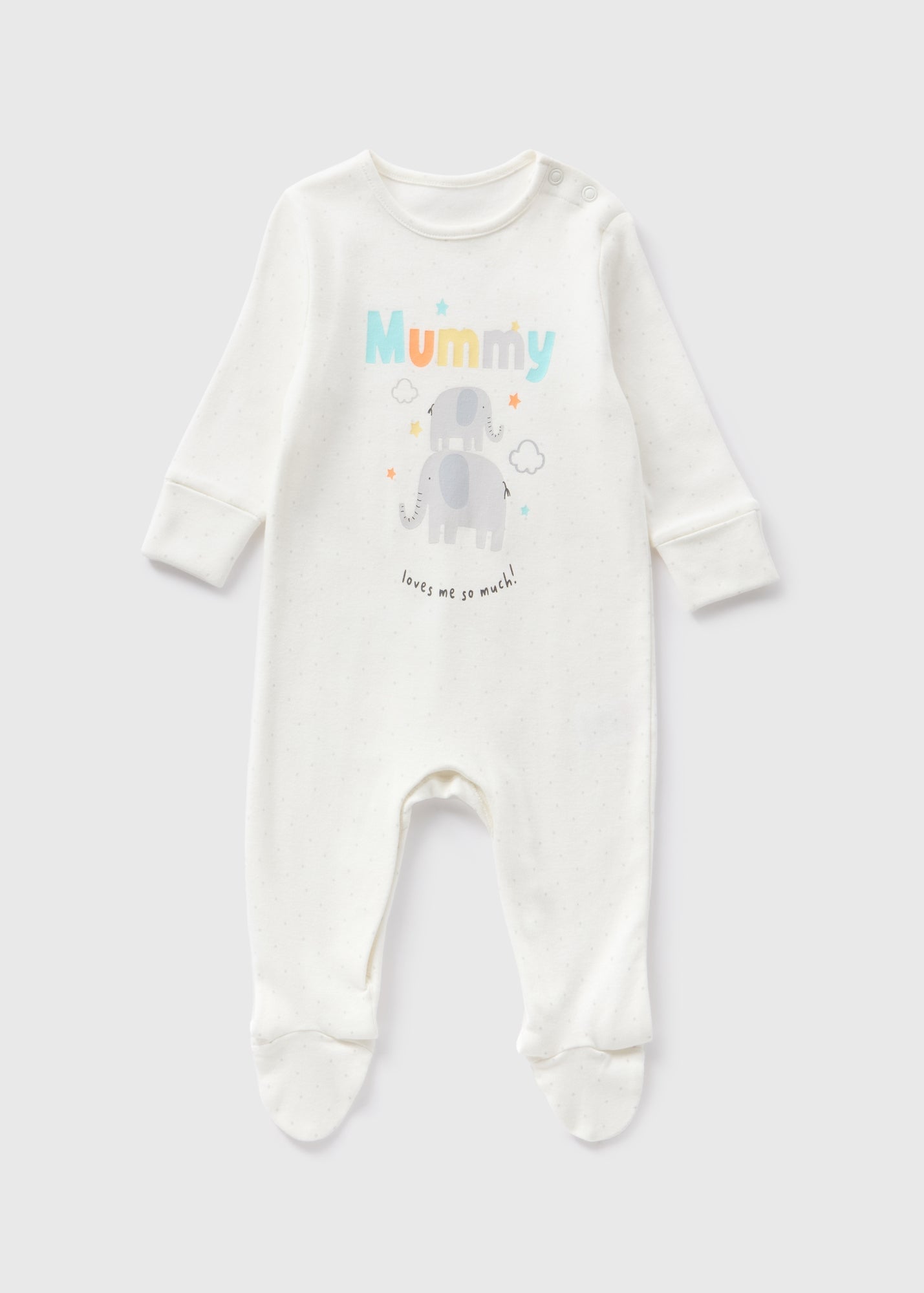Baby Cream Mummy Elephant Sleepsuits (Newborn-18mths)  C136493