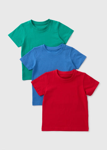 3 Pack Boys Multicolour T-Shirts (1-7yrs)  B369544