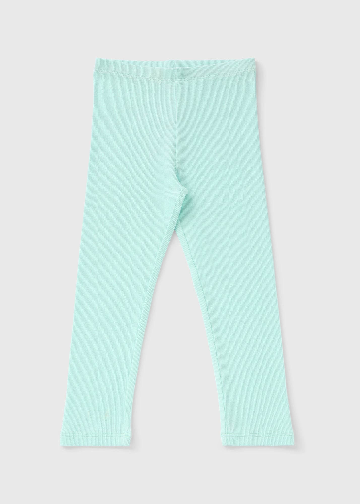 Girls Green Ribbed Leggings (1-7yrs)  C261092
