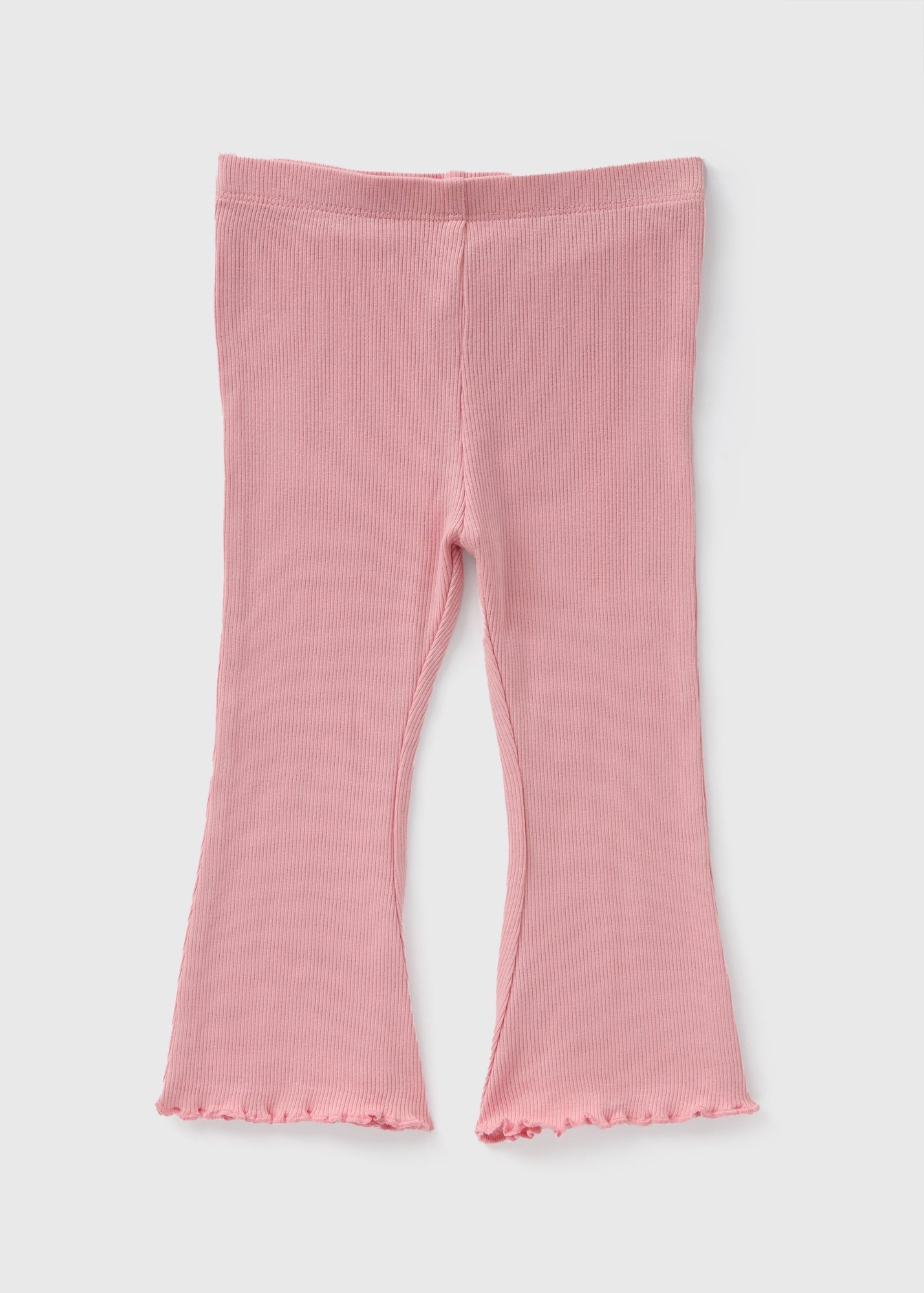 Girls Pink Ribbed Flared Leggings (1-7yrs)  C261098