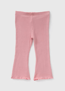 Girls Pink Ribbed Flared Leggings (1-7yrs)  C261098