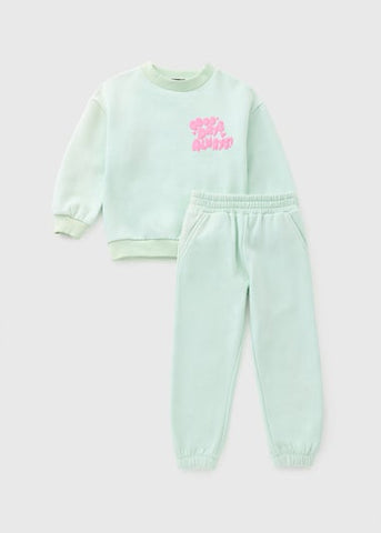 Girls Turquoise Good Days Always Sweatshirt & Jogging Bottoms Set (1-7yrs) C271148