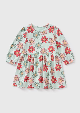Girls Sage Floral Dress (1-7yrs)  C101561