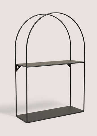 BLK METAL ARCH SHELF M699016