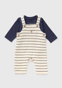 Baby Cream Stripe Top & Dungaree Set (Newborn-23mths)  C321294