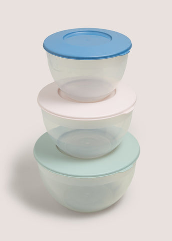 Set Of 3 Mixing Bowls Green M485690
