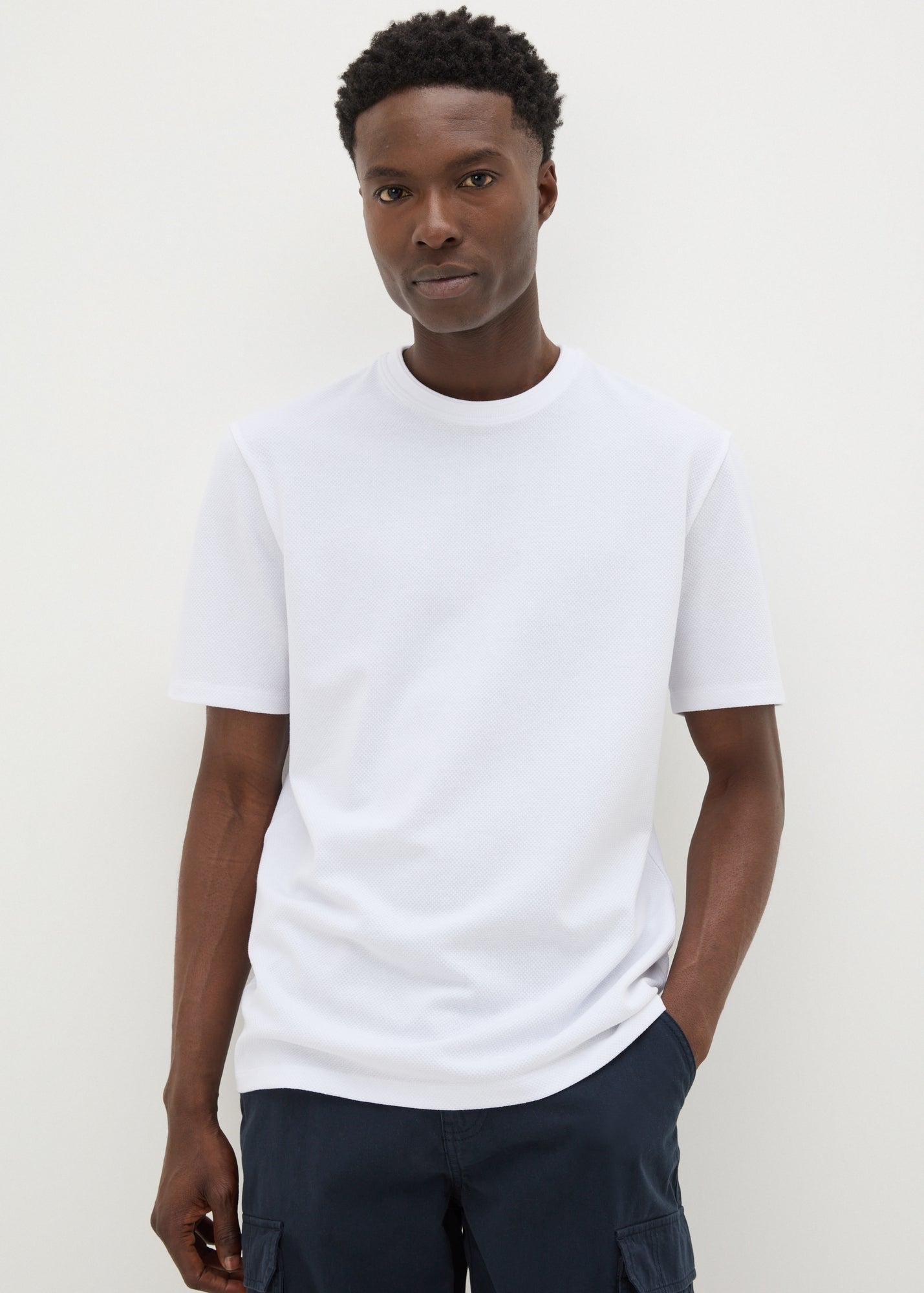 White Textured T-Shirt  M437837