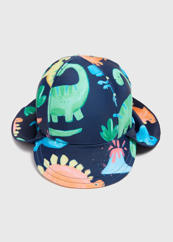 Boys Navy Dino Swim Cap (6mths-6yrs)  C321336