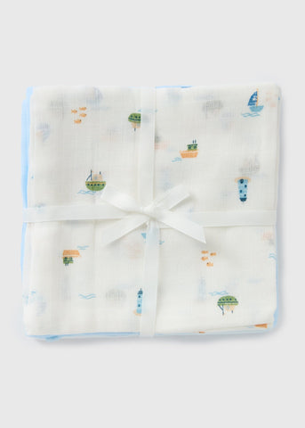 3 Pack Baby Blue Muslin Cloths  C136531
