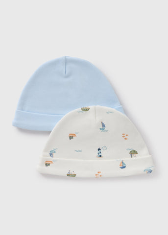 2 Pack Baby Blue Boat Hats  C136543