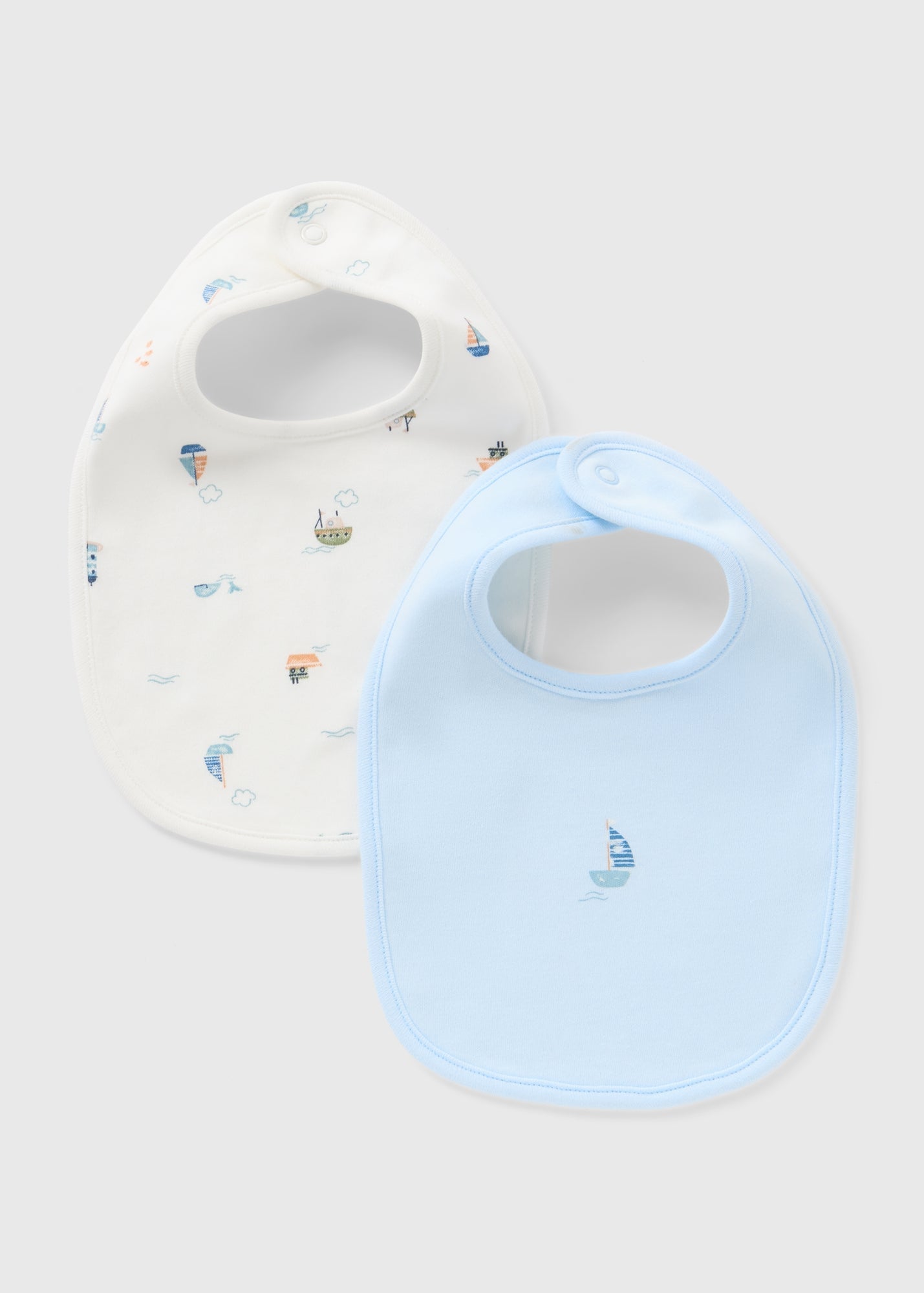 2 Pack Baby Blue Boat Bibs  C136544