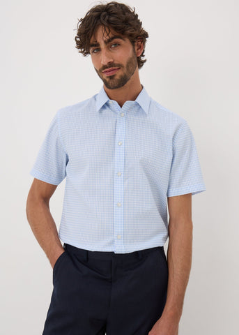 Taylor & Wright Blue Check Sleeve Shirt  M437860
