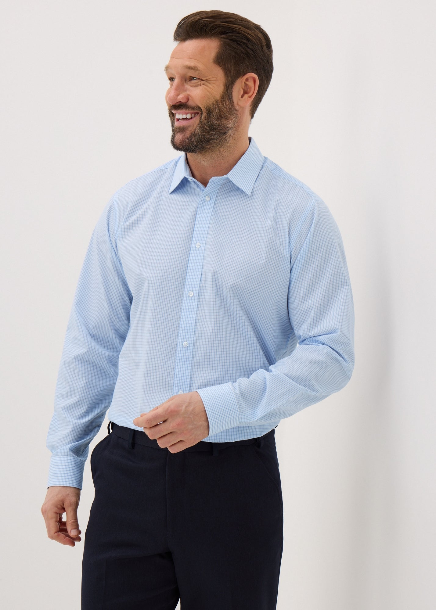 Taylor & Wright Blue Check Regular Fit Shirt  M437862