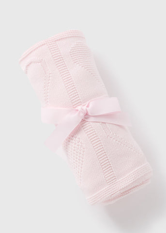 Baby Pink Heart Frill Edge Blanket  C136562