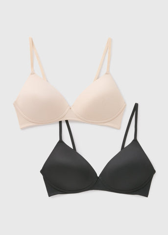 2PK FIRST BRA NW NUD/BLK F474008