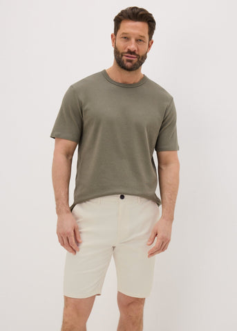 Ecru Slim Fit Chino Shorts  M494334