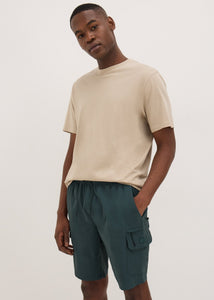 Teal Tech Drawcord Cargo Shorts  M494336