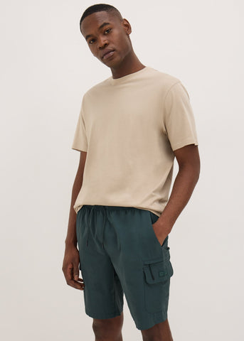Teal Tech Drawcord Cargo Shorts  M494336