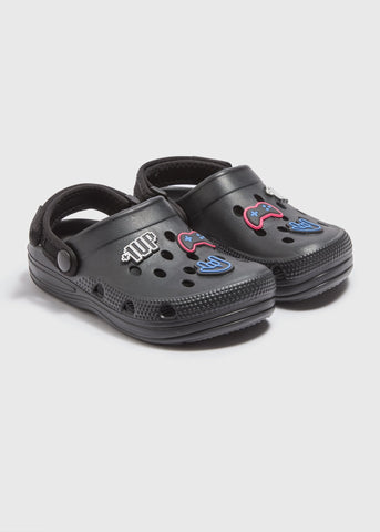Boys Black Gamer Clogs (Younger 8/9  C304013
