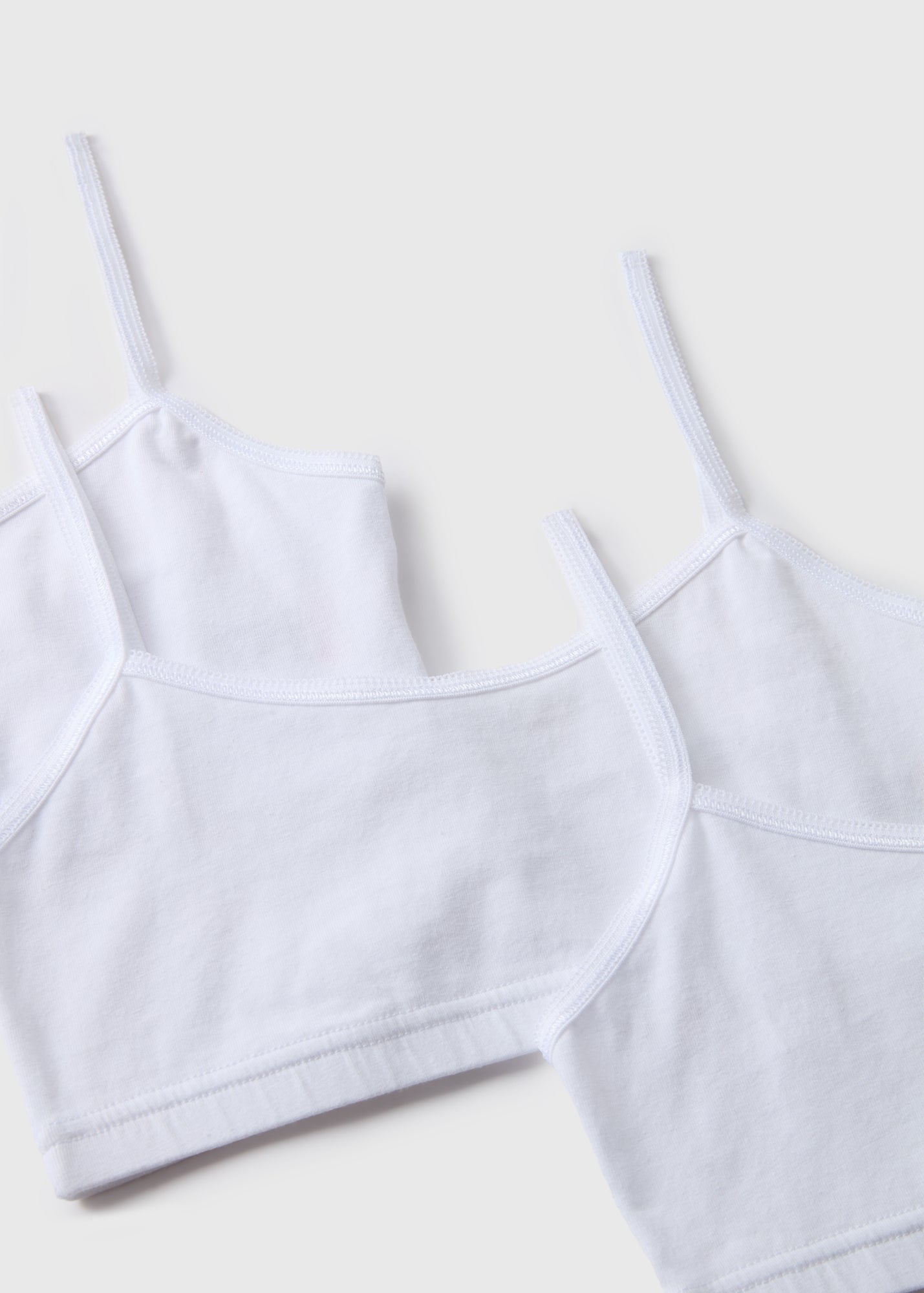 5 Pack Girls White Crop Tops (Younger 6-Older 12yrs)  G370574
