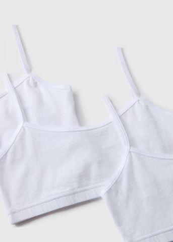 5 Pack Girls White Crop Tops (Younger 6-Older 12yrs)  G370574