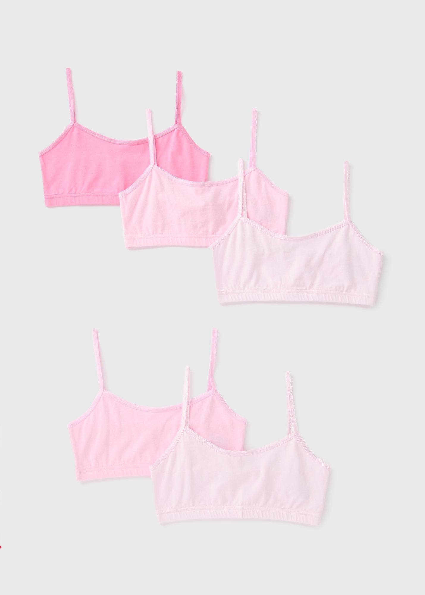 5 Pack Girls Pink Crop Tops (Younger 6-Older 13yrs) G370575