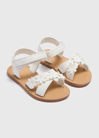 Girls White Floral Sandals (Younger 4-9)  C304052
