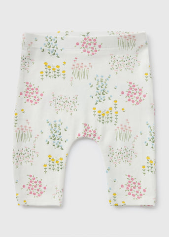 Baby White Floral Leggings (Newborn-23mths)  C321323