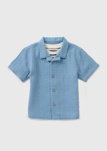Boys Blue Stripe T-Shirt & Shirt Set (1-7yrs)  B369728