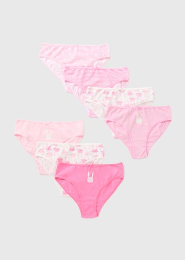 7 Pack Pink Bunny Briefs (1-11yrs) G370609