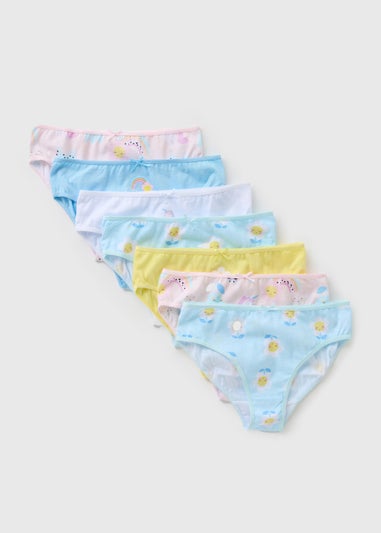 7 Pack Multicolour Girls Unicorn Flower Knickers (1-11yrs)  G370613