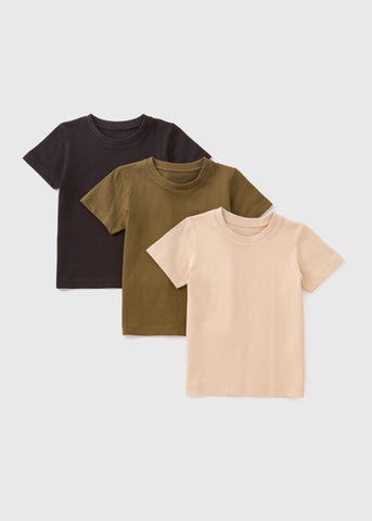 3 Pack Multicolour Core T-Shirts (1-7yrs)  B369546
