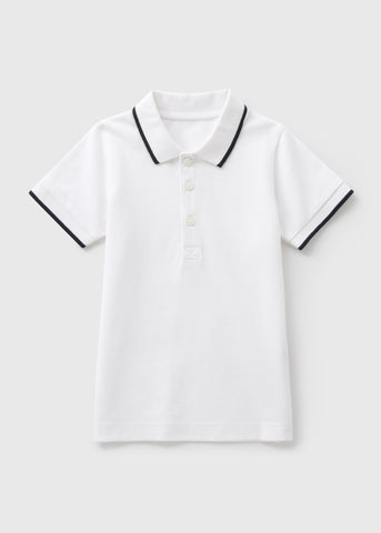 Boys White Casual Polo Shirt (1-7yrs)  B369761