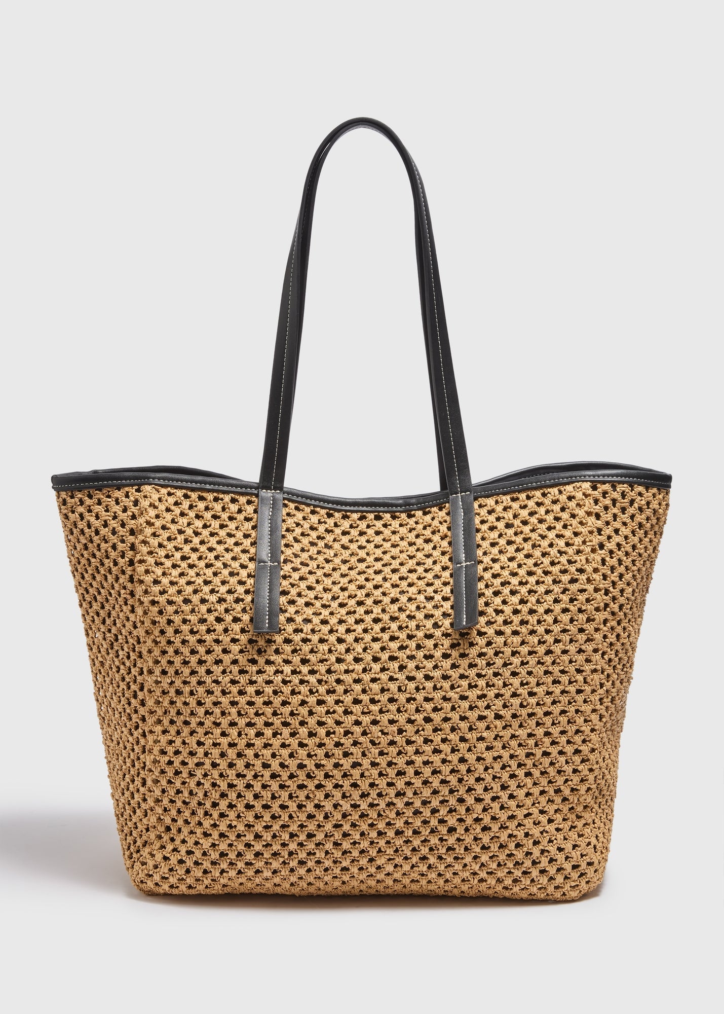 Natural Straw Tote Bag  F442076