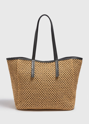Natural Straw Tote Bag  F442076