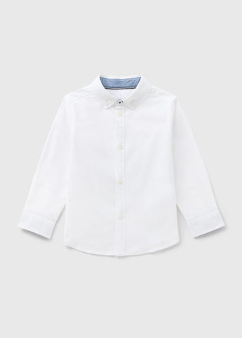 Boys White Long Sleeve Oxford Shirt (1-7yrs)  B369773