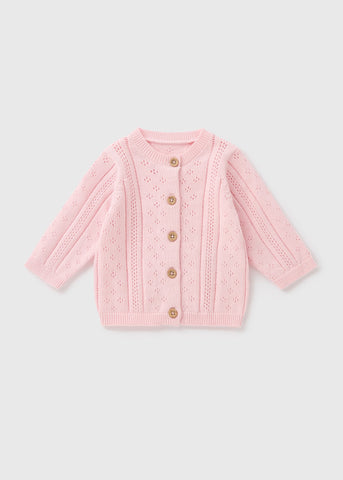 Baby Pink Stitch Cardigan (Newborn-23mths)  C321366