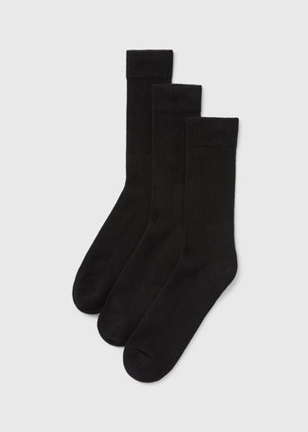 3 Pack Black Cushioned Socks  M495503