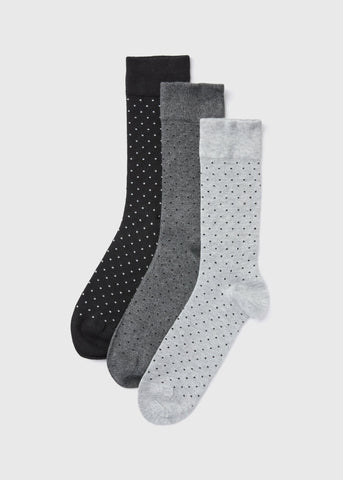 3 Pack Grey Mono Spot Modal Socks  M495513